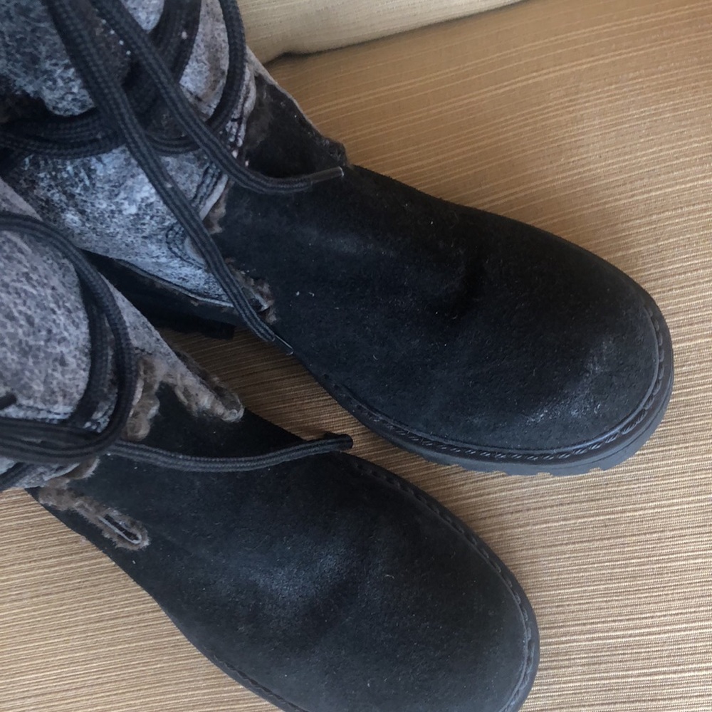 Barbo Like New Lace up Vintage Suede Winter boots Chunky Heel - Picture 3 of 9